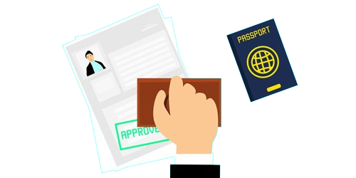 Visa application approved with passport