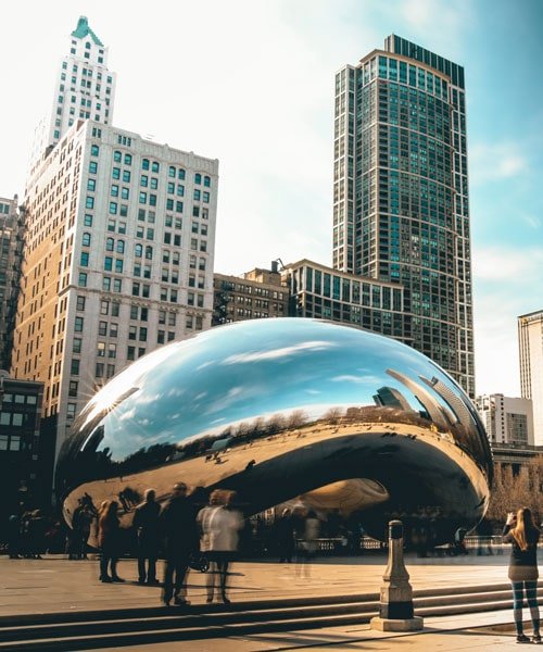 Cloud Gate sculpture in Chicago, United States